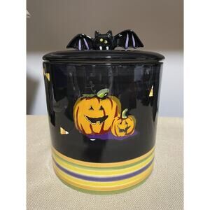Halloween Boolevard Large 10” Tall Ceramic Cookie Jar, Rubber Seal, Read Details
